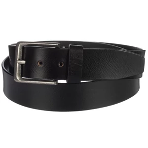 Kép 2/5 - Bellugio Fekete Valódi Bőr Férfi Öv - 125 cm