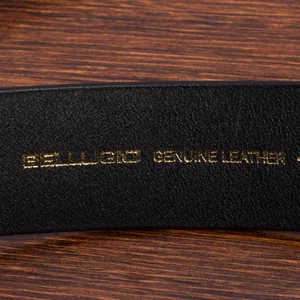 Kép 4/5 - Bellugio Fekete Valódi Bőr Férfi Öv - 125 cm