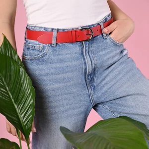 Kép 3/3 - Prestige Piros Női Vastag Bőr Öv 115 CM