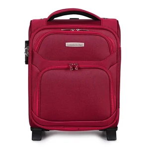 Kép 3/7 - Leonardo Da Vinci Piros Puha Falú Kabinbőrönd (40x30x20)