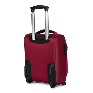 Kép 2/7 - Leonardo Da Vinci Piros Puha Falú Kabinbőrönd (40x30x20)