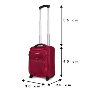 Kép 4/7 - Leonardo Da Vinci Piros Puha Falú Kabinbőrönd (40x30x20)