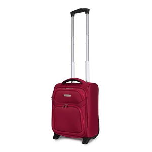 Kép 1/7 - Leonardo Da Vinci Piros Puha Falú Kabinbőrönd (40x30x20)