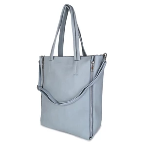 Kép 2/6 - Égkék Műbőr Shopper Táska Szett