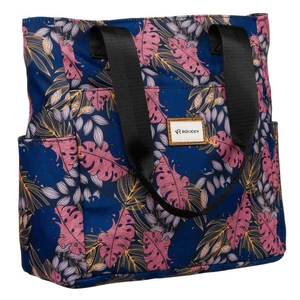 Kép 1/7 - Rovicky Rózsaszín-Kék Levél Mintás Shopper Táska