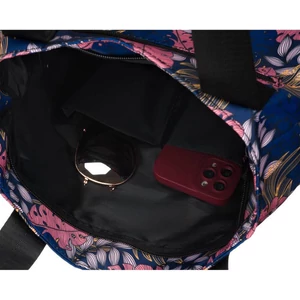 Kép 5/7 - Rovicky Rózsaszín-Kék Levél Mintás Shopper Táska