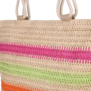 Kép 3/5 - Színes Fonott Strandtáska