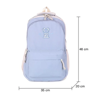 Kép 4/7 - Világoskék-Bézs Uniszex Hátitáska Laptoptartóval