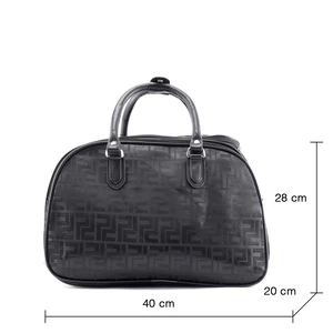 Kép 2/2 - Fekete Szintetikus Női Mintás Utazótáska