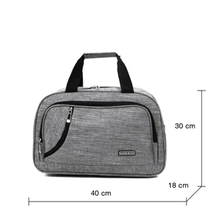 Kép 4/4 - Leonardo da Vinci Szürke Cipzáros Poliészter Utazótáska