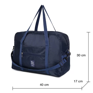 Kép 4/6 - Sötétkék Vízlepergetős Összehajtható Utazótáska (30 x 40 x 17)