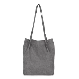 Kép 3/4 - Szürke Kordbársony Válltáska