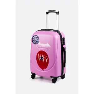 Kép 1/6 - Pink Kemény Nagy Méretű Bőrönd (4 kerekű) L