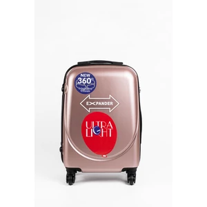 Kép 2/6 - Pink Kemény Nagy Méretű Bőrönd (4 kerekű) L