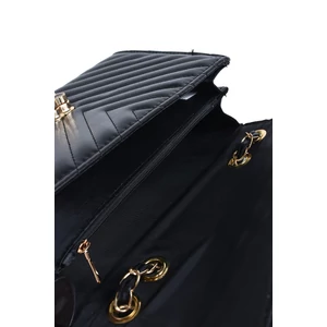 Kép 4/5 - Fekete Műbőr Válltáska Aranyozott Részletekkel