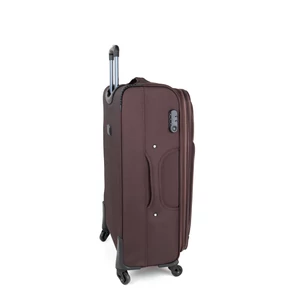 Kép 4/7 - Besty Nagyméretű Kávé Színű Puha Falú Bőrönd Szett