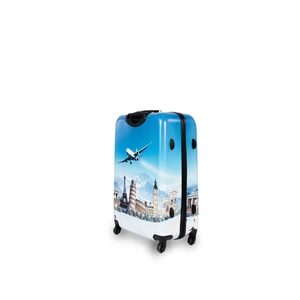 Kép 3/5 - Ormi Kék Repülő Mintás Nagyméretű Kemény Bőrönd