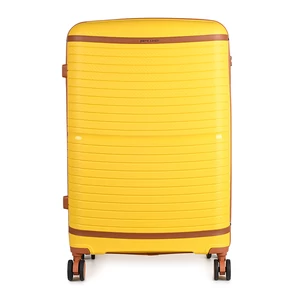 Kép 3/7 - Pierre Cardin Sárga Nagy Méretű Csendes Bőrönd