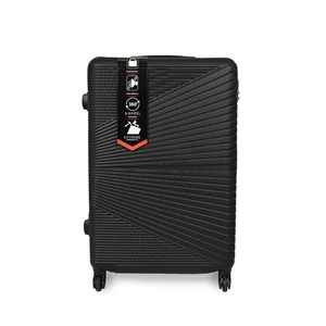 Kép 1/6 - Fekete Nagy Méretű Extra Csendes Négykerekű Bőrönd