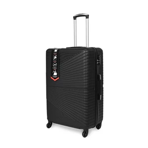 Kép 2/6 - Fekete Nagy Méretű Extra Csendes Négykerekű Bőrönd