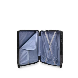 Kép 6/6 - Fekete Nagy Méretű Extra Csendes Négykerekű Bőrönd