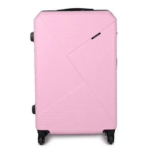 Kép 3/6 - Leonardo Da Vinci Rózsaszín Nagy Méretű Négykerekű Csendes Bőrönd