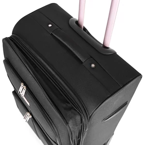 Kép 4/8 - Leonardo Da Vinci Fekete Puha Falú Nagy Méretű Bőrönd