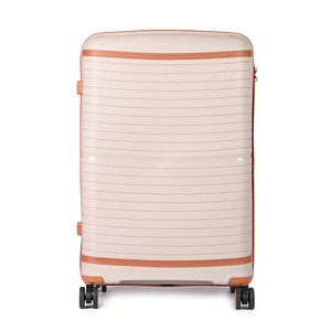 Kép 3/6 - Pierre Cardin Bézs-Barna Nagy Méretű Csendes Bőrönd