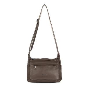 Kép 2/5 - Agyag Színű Műbőr Sokzsebes Válltáska