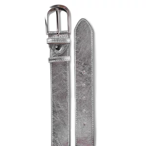 Kép 2/2 - Prestige ezüst színű női bőr öv 110cm
