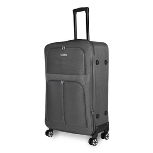 Kép 2/7 - Leonardo Da Vinci Szürke Nagy Méretű Puha Falú Bőrönd