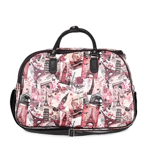 Kép 2/7 - Pink Világ Nevezetességei Mintás Nagy Méretű Utazótáska