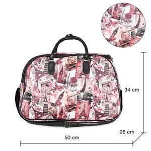 Kép 3/7 - Pink Világ Nevezetességei Mintás Nagy Méretű Utazótáska
