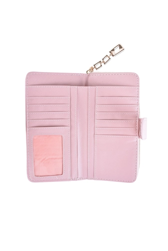 Rózsaszín műbőr női pénztárca