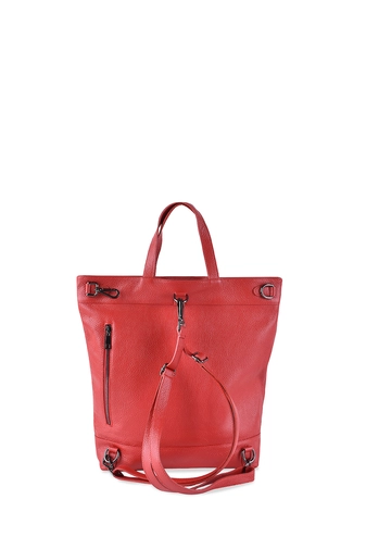 Piros Bőr 3in1 női hátizsák / válltáska / oldaltáska