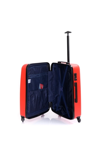 Bontour Piros Könnyű Négy kerekű Kemény Nagy Bőrönd - 2 Év Garancia