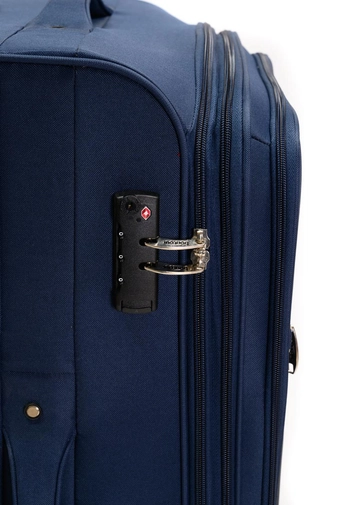 Bontour Kék Négy kerekű Puha falú Közepes méretű bőrönd - 2 Év Garancia