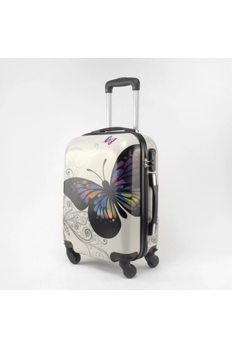 Ormi Fehér Pillangó Mintás Wizzair, Ryanair Méretű KabinBőrönd