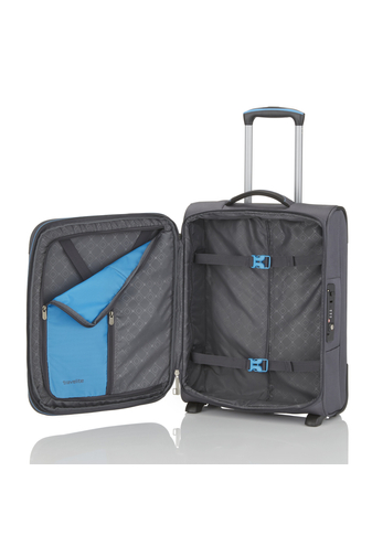 Travelite CROSSLITE Kabinbőrönd (2 kerekű) Bővíthető Fekete 55x39x20/23 cm