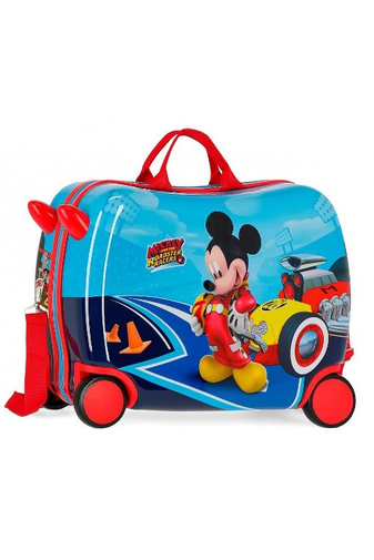 Mickey Roadster Racers Piros Gyermek Gurulós Bőrönd 4 kerékkel