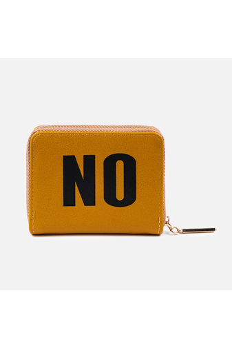 Fekete mini Yes-No feliratos cipzáras pénztárca