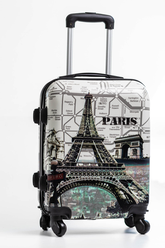Párizs Mintás Kemény Kabin Bőrönd