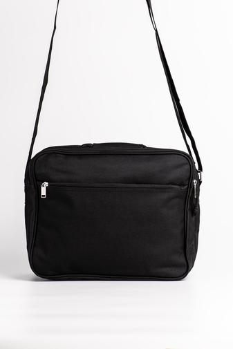 Fekete Poliészter Laptop Táska Sok Zsebbel