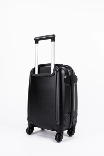 Fekete Extra Könnyű Kemény Mini Kabinbőrönd (4 Kerekű)