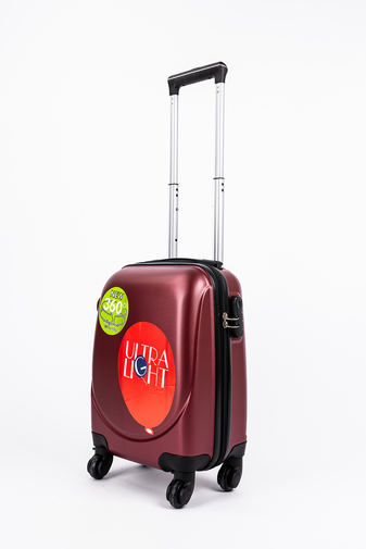 Bordó Extra Könnyű Kemény Mini Kabinbőrönd (4 Kerekű)