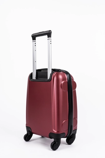 Wizzair Ingyenes Méretű Bordó Extra Könnyű Kemény Mini Kabinbőrönd (4 Kerekű)
