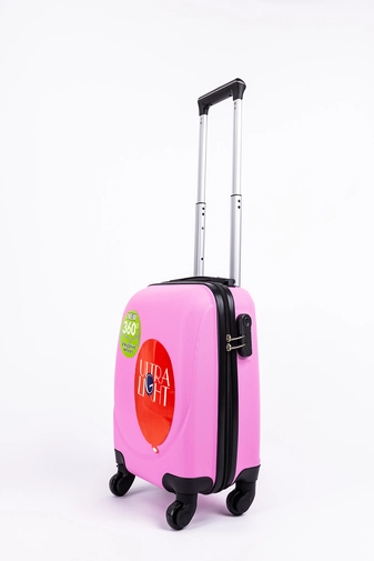 Wizzair Ingyenes Méretű Rózsaszín Extra Könnyű Kemény Mini Kabinbőrönd (4 Kerekű)