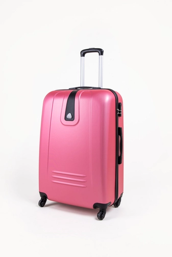 Rózsaszín Kemény Falú Négy Kerekű Nagy Méretű Bőrönd