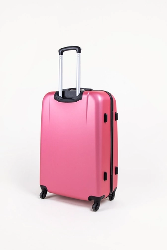 Rózsaszín Kemény Falú Négy Kerekű Nagy Méretű Bőrönd