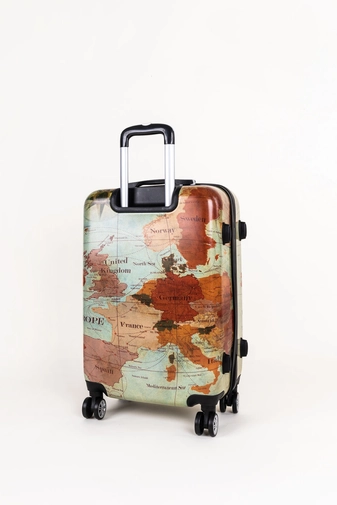 Európa Térkép Mintás Ormi Közepes Méretű Kemény bőrönd (66 x 45 x 26  cm)